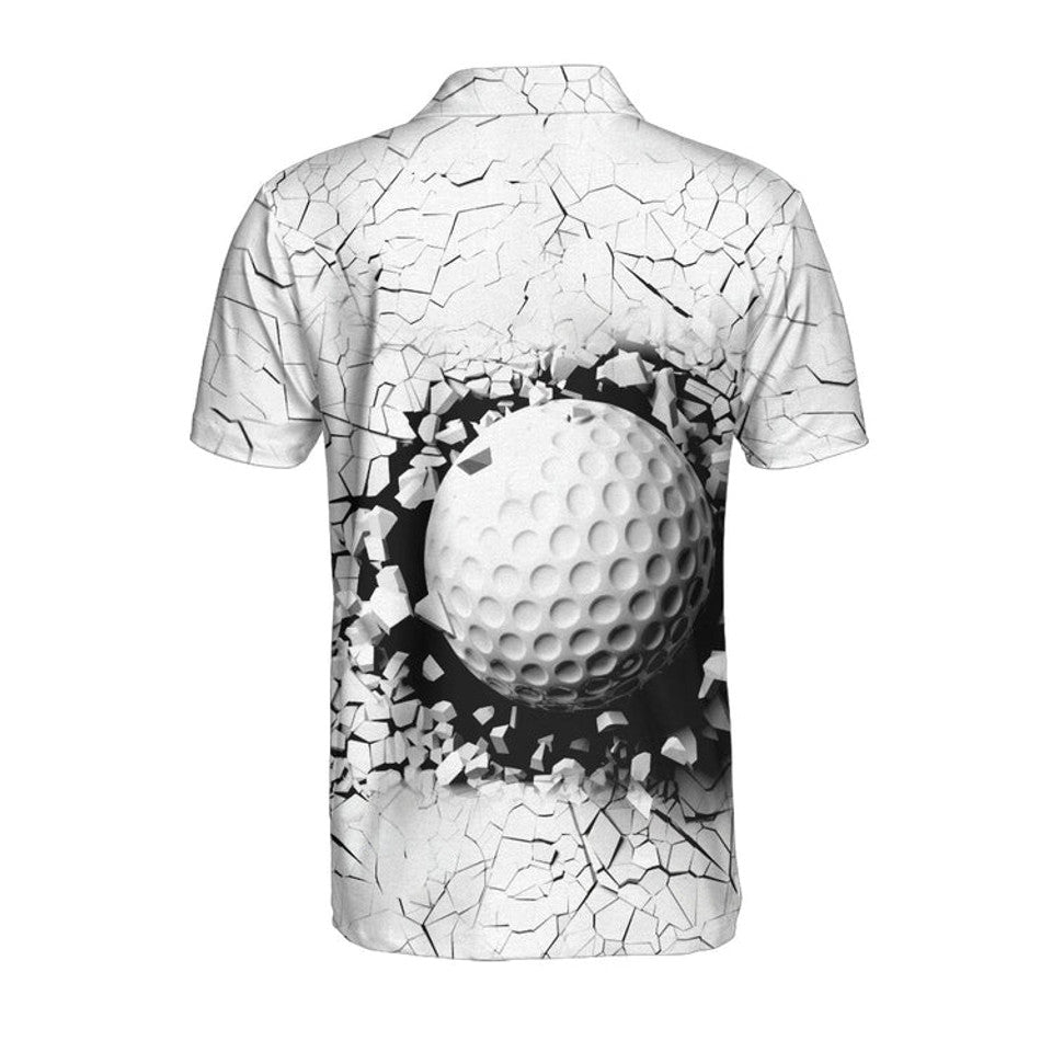 Golf Ball Breaking White Cracking Pattern Polo Shirt Men's Polo Shirt S-5XL
