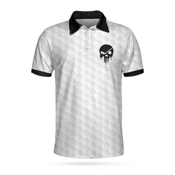 Golf Ball Pattern Skull Black White American Flag Best Men's Polo Shirt S-5XL