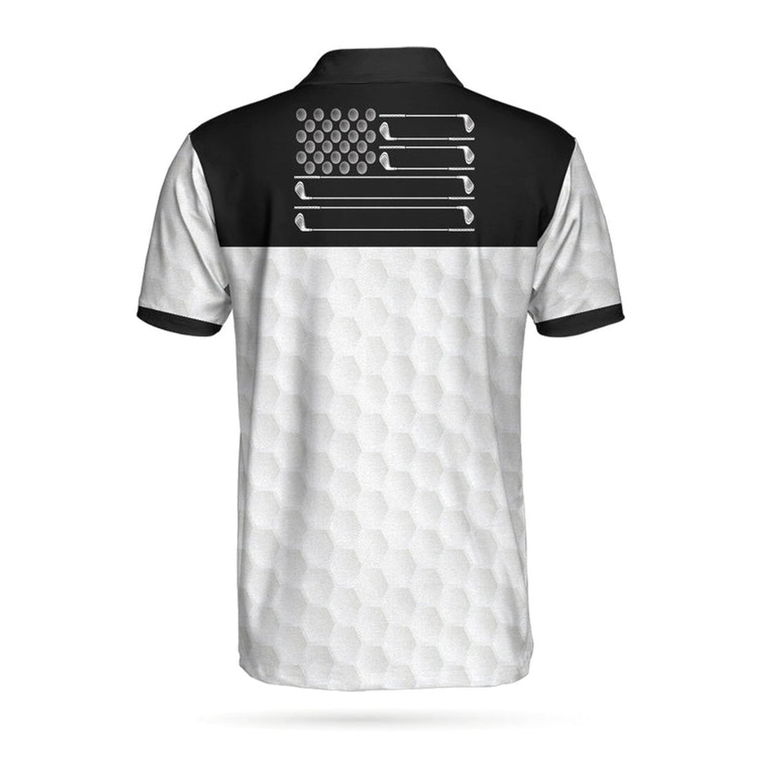Golf Ball Pattern Skull Black White American Flag Best Men's Polo Shirt S-5XL