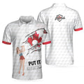 Custom Name Golf Canada Flag Pin Up Girl Canadian Men's Polo Shirt S-5XL