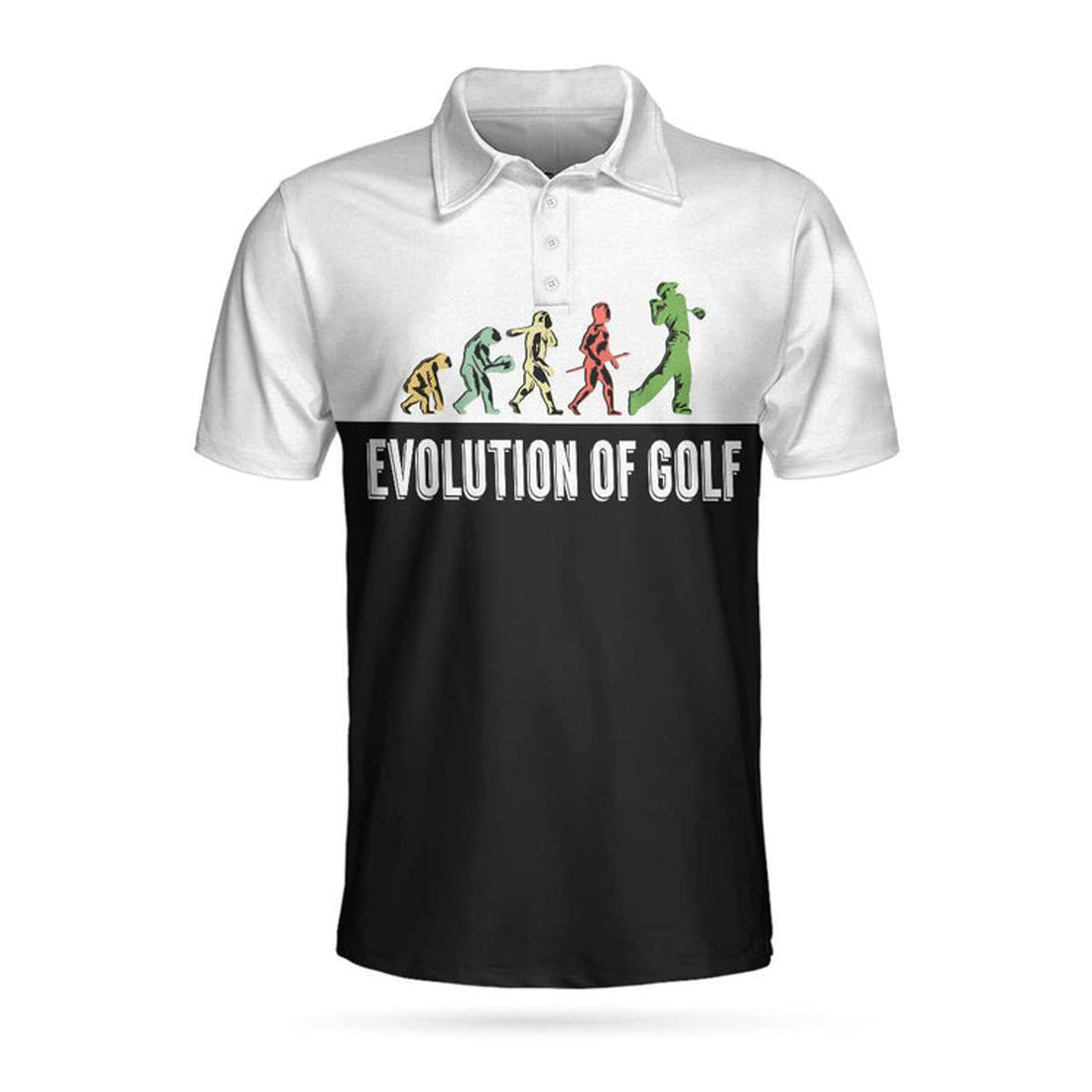 Golf Evolution Vintage Short Elegant Black and White Men's Polo Shirt S-5XL