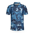 Golf Ocean Blue Camouflage Polo Shirt for Men Coolspod Men's Polo Shirt S-5XL