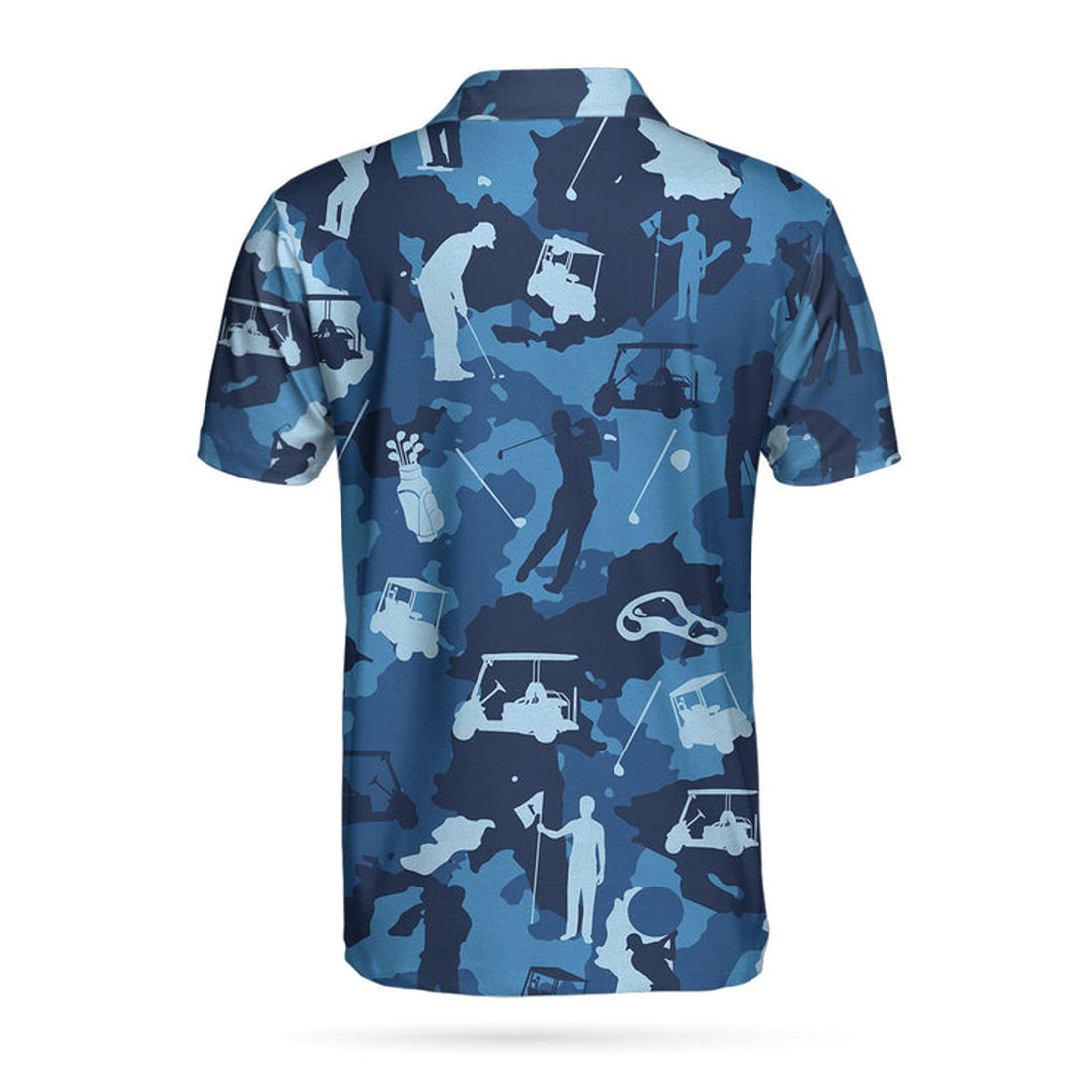 Golf Ocean Blue Camouflage Polo Shirt for Men Coolspod Men's Polo Shirt S-5XL