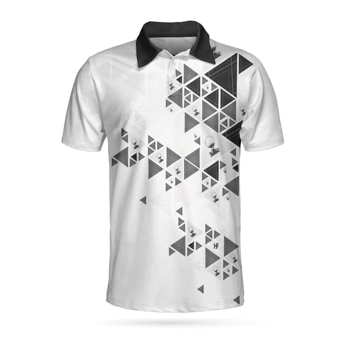 Golf Pattern Black White Best Men's Polo Shirt S-5XL