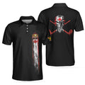 Canada Flag Golf Skull Shirt Black Wet Paint Skull Men's Polo Shirt S-5XL