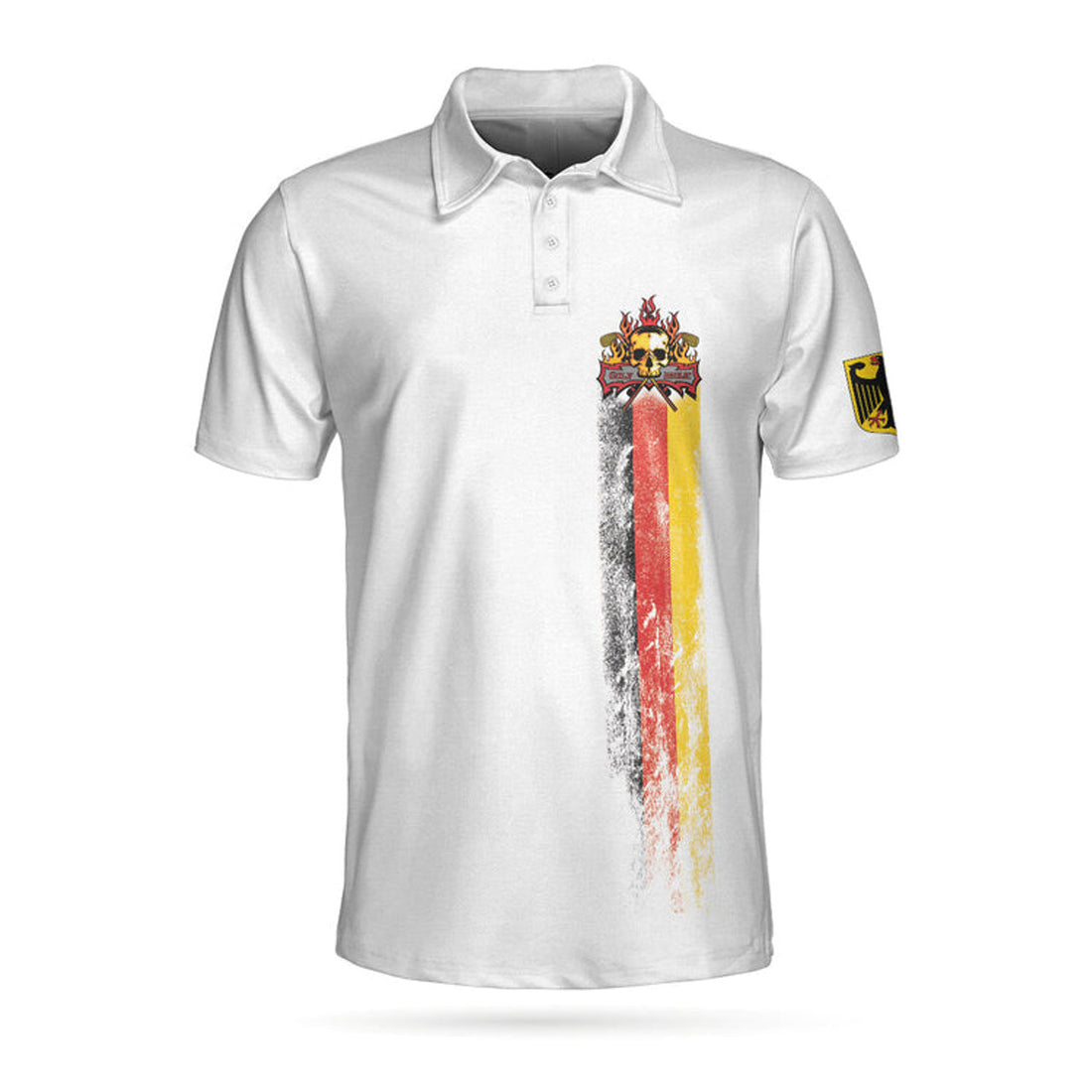 Germany Golf Skull Shirt Black Wet Paint Skull Men's Polo Shirt S-5XL