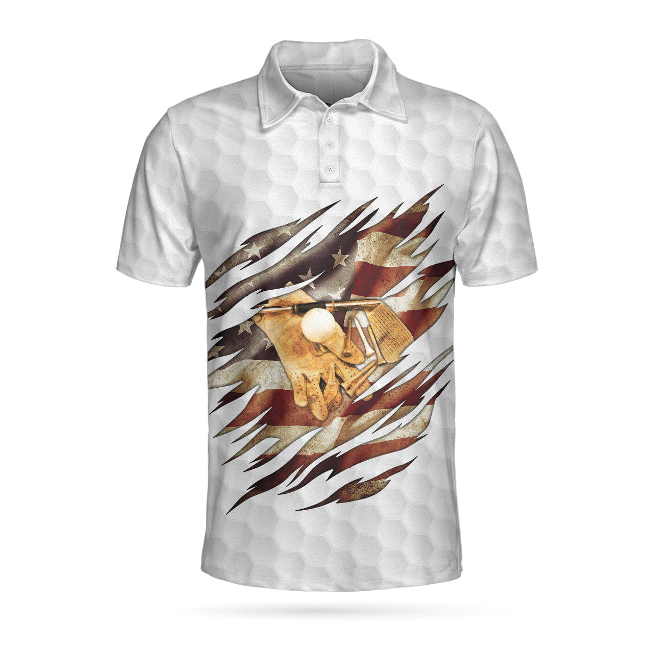 Custom Golf Vintage And American Flag Personalized Men's Polo Shirt