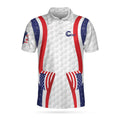 Patriotic USA Golf Polo Shirt Curve American Flag Gift Men's Polo Shirt S-5XL