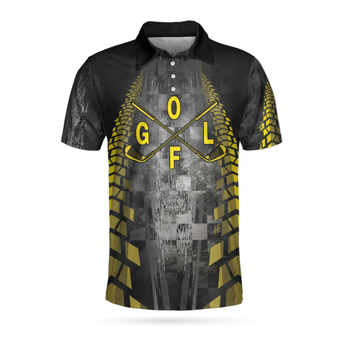 Golf Yellow Checker Pattern Short Sleeve Coolspod Men's Polo Shirt S-5XL