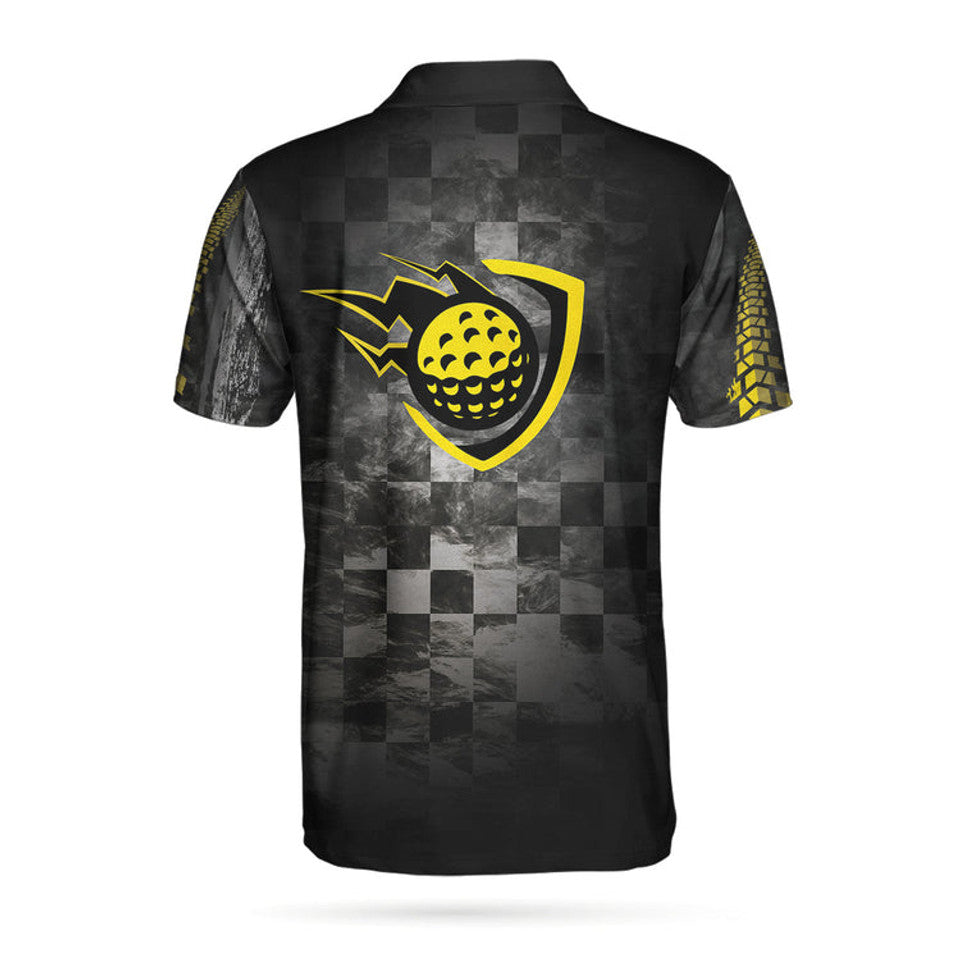 Golf Yellow Checker Pattern Short Sleeve Coolspod Men's Polo Shirt S-5XL