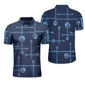 Golfaholic Geometric Golf Ball Design Men's Polo Shirt S-5XL
