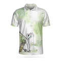 Golfer Painting Short Sleeve Green Tree Pattern Men's Polo Shirt Best Gift