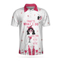 Golfing From Nine To Wine Short Sleeve Pink Men's Polo Shirt S-5XL