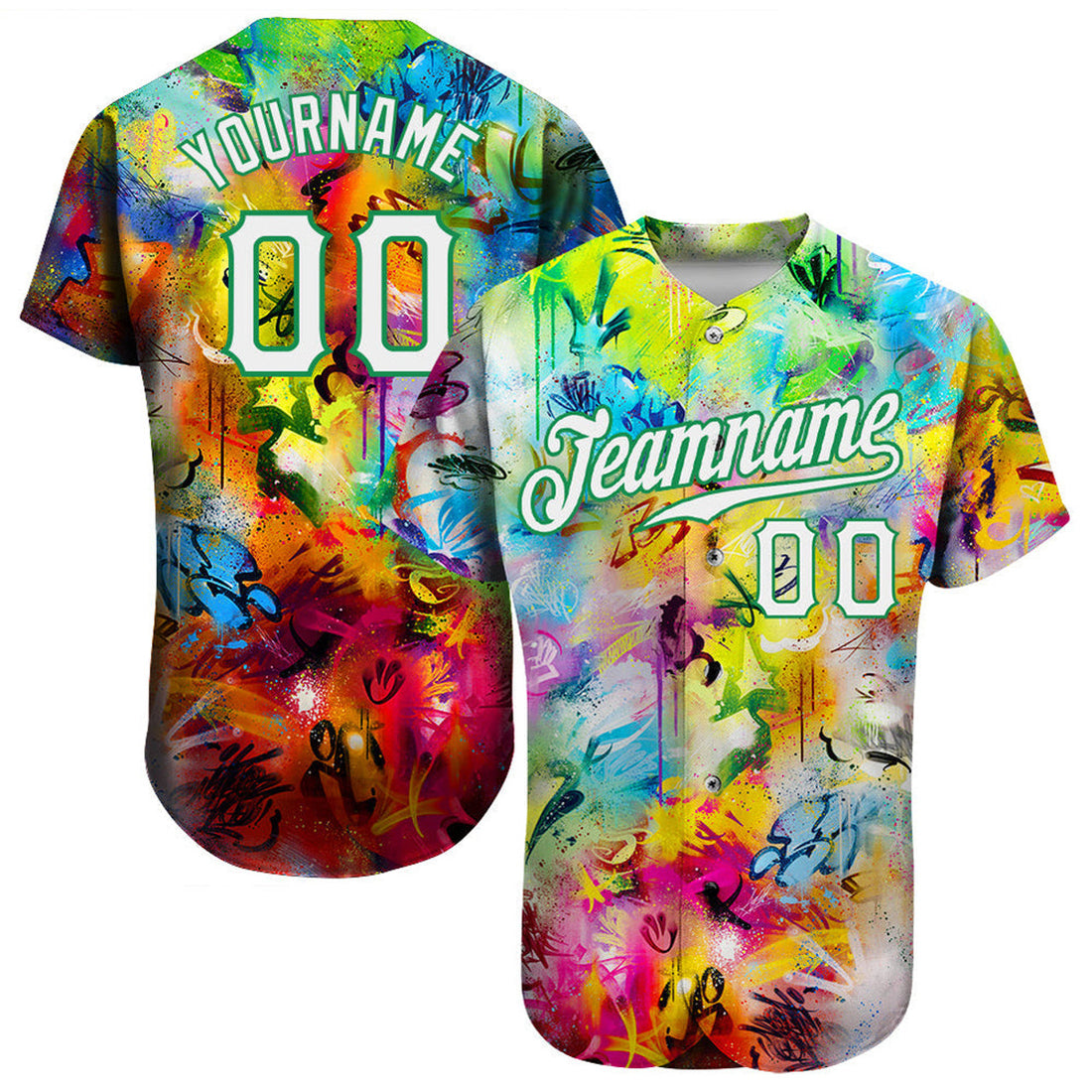 Custom Scratch Graffiti Baseball Jersey S-5XL