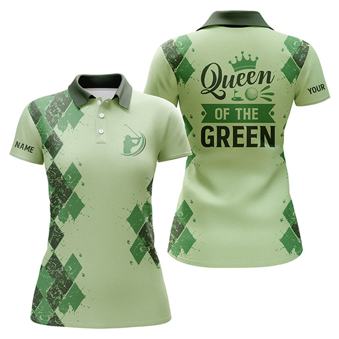 Custom Golf Queen Of The Green Gift For Golf Lovers Women's Polo Shirts S-5XL