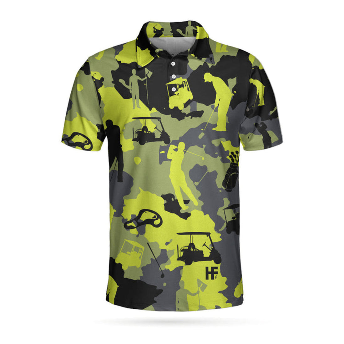 Coolspod Green Grey Camo Golf Polo Military Streetwear Men's Polo Shirt S-5XL