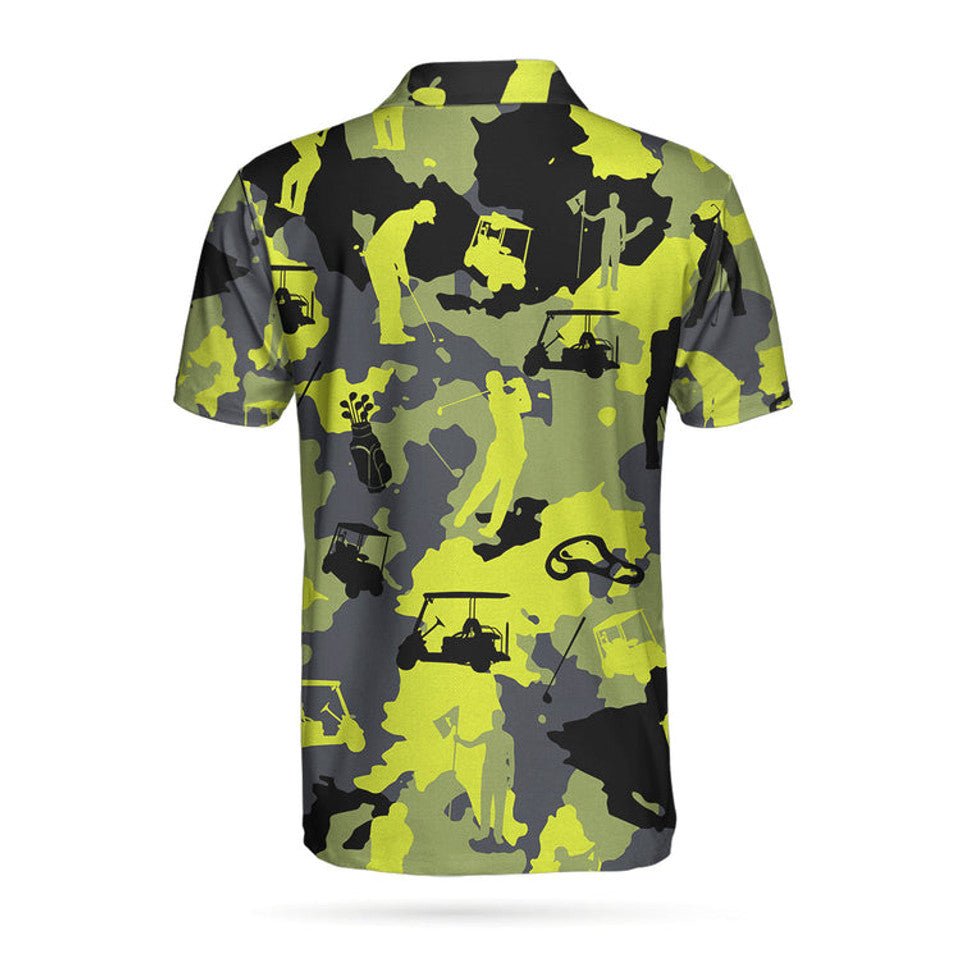 Coolspod Green Grey Camo Golf Polo Military Streetwear Men's Polo Shirt S-5XL