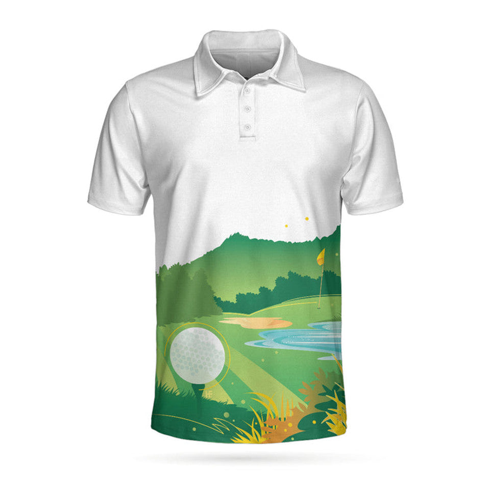 Green Golf Course All Over Print Golf Shirt Cool Gift Men's Polo Shirt S-5XL