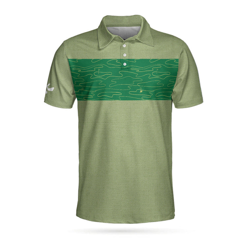 Hit Em Long Straight Golf Course Pattern Cool Gift Men's Polo Shirt S-5XL