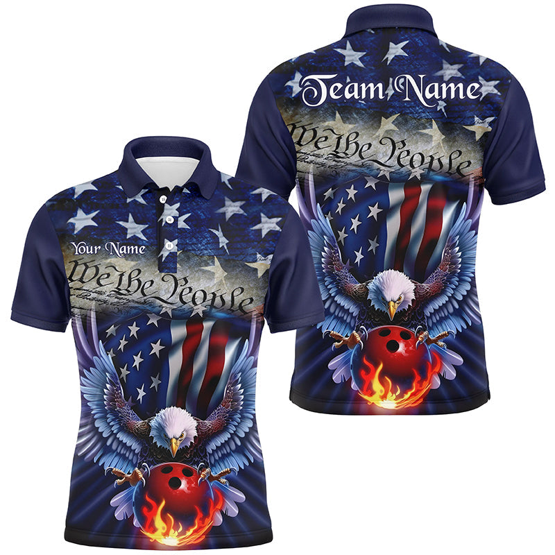 Customized Eagle Bowling Shirt Patriotic Polo Jersey S-5XL Men's Polo Shirt
