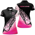 Custom Pink Bowling for Custom Bowling Team Women's Polo Shirts S-5XL
