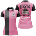 Custom Grab Your Balls We're Going Bowling Pink Women's Polo Shirts S-5XL