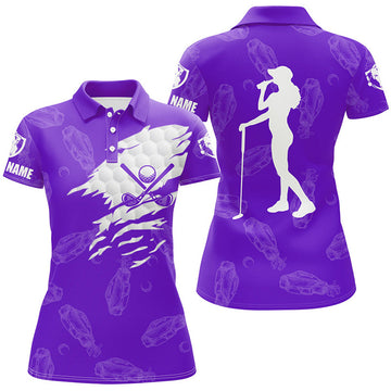 Custom with Personalized Golf Clubs Pattern for Ladies Women's Polo Shirts S-5XL