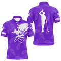 Custom Purple Personalized Golf Polo Custom Name Men's Polo Shirt S-5XL