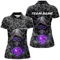 Custom Skull Purple Bowling Shirt for Women Team Women's Polo Shirts S-5XL