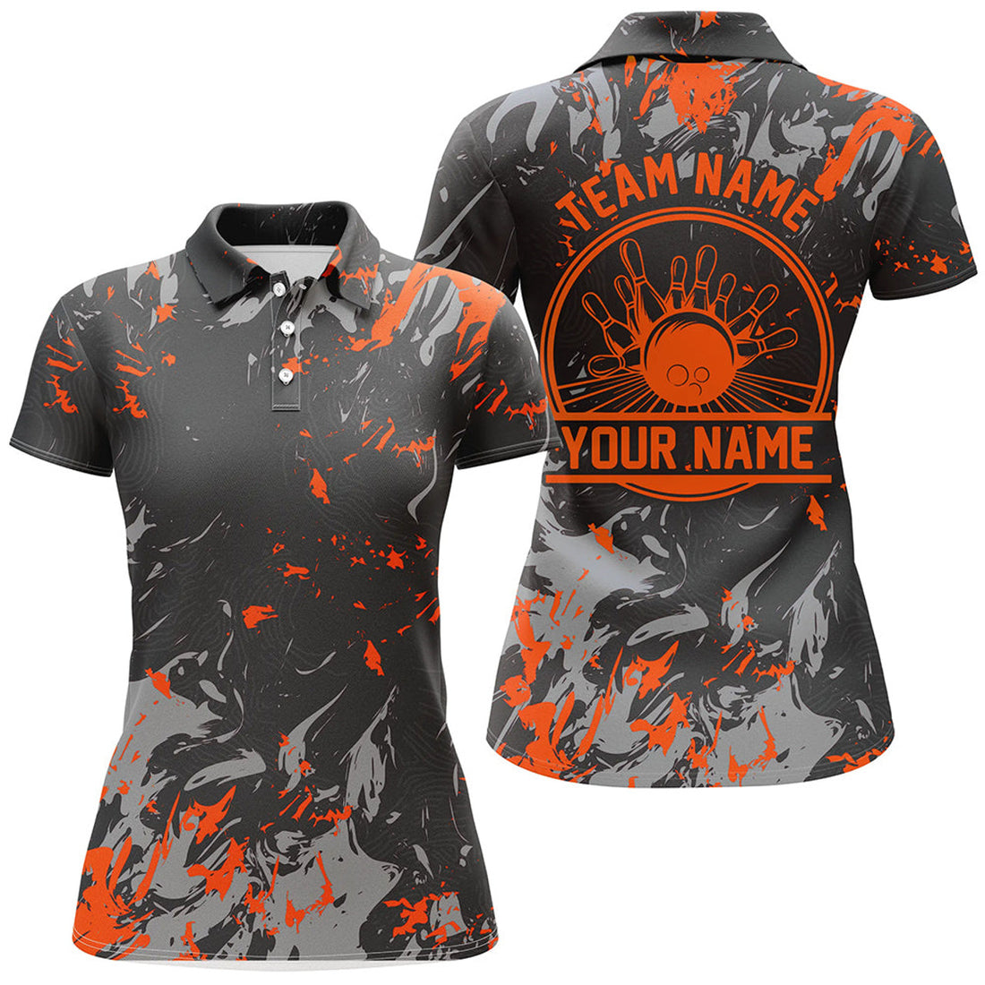 Custom Bowling For Women Bowling Balls And Pins Women's Polo Shirts S-5XL