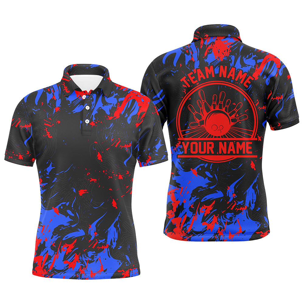 Personalized Bowling Balls And Pins Team Shirt S-5XL Men's Polo Shirt