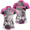 Custom Personalized Bowling League Shirts Pink Outfits Women's Polo Shirts S-5XL
