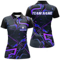 Custom Blue Purple Bowling Team Shirts Unique Design for Women's Polo Shirts S-5XL