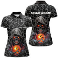 Custom Halloween Skull Bowling Outfits for Bowling League Women's Polo Shirts S-5XL