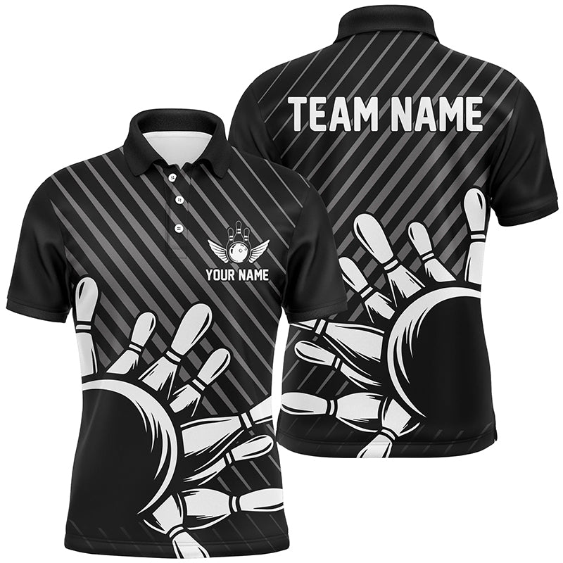 Personalized Bowling Jersey with Name and Team Name Size S-5XL Men's Polo Shirt