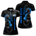 Custom Blue Dragon Bowling Outfit Team Apparel Women's Polo Shirts S-5XL