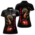 Custom Red Dragon Bowling Team Women Bowling League Women's Polo Shirts S-5XL