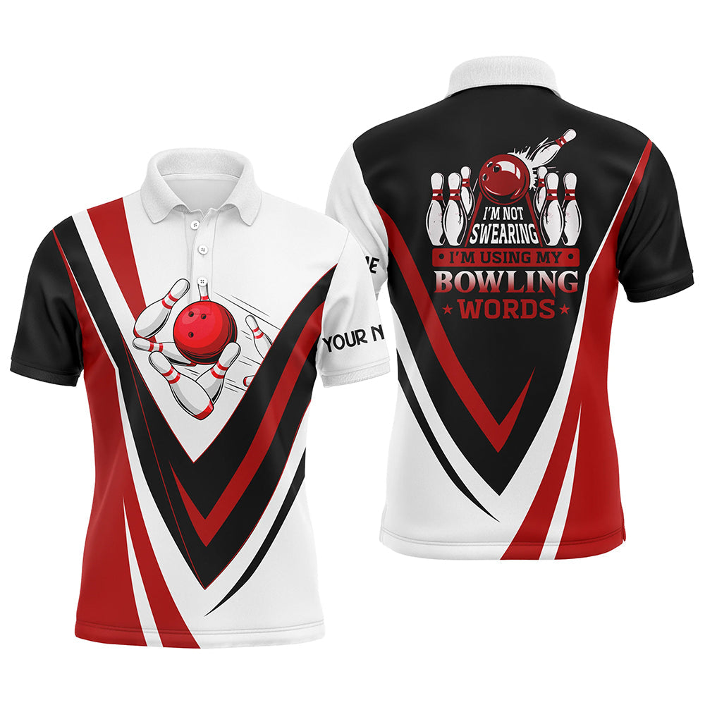 I'm not swearing I'm using my bowling words red Men's Polo Shirt