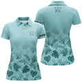 Custom Name Green Tropical Golf Outfit for Women Women's Polo Shirts S-5XL