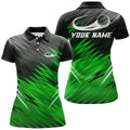 Custom Name Green and Black Golf Shirt Personalized Gift Women's Polo Shirts S-5XL
