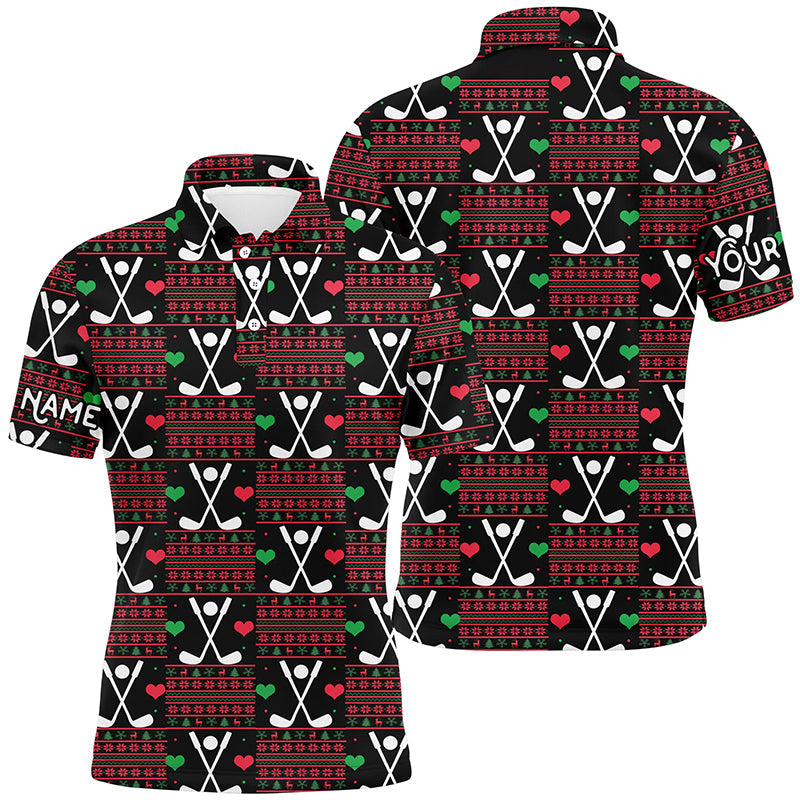 Men's Golf Polo Shirt Custom Christmas Pattern Personalized S-5XL Men's Polo Shirt