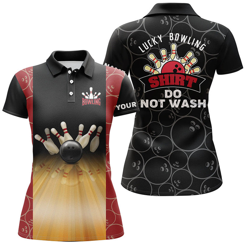 Custom Name Lucky Bowling Shirt Do Not Wash Vintage Funny Women's Polo Shirts S-5XL