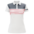 Custom American Flag Golf Shirt Patriotic White Design Women's Polo Shirts S-5XL