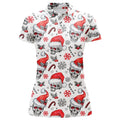 Custom Funny Christmas Skull Golf Polo Team Name Women's Polo Shirts S-5XL