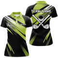 Custom Green and Black Golf Attire Gifts Women's Polo Shirts S-5XL