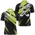Custom Green Black Golf Polo Golf Ball Clubs Gift Men's Polo Shirt S-5XL