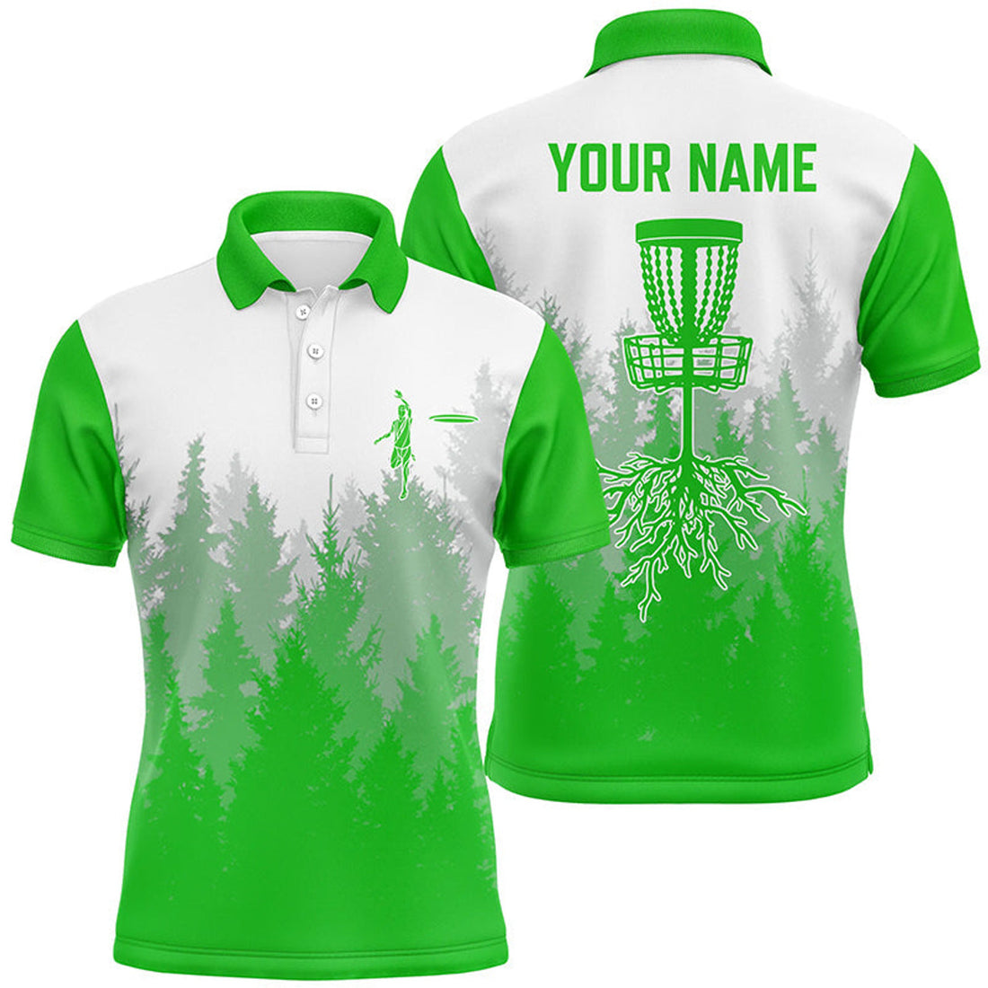 Disc Golf Hole Woods Custom Name Polo Shirt Mens Polo Shirt S-5XL