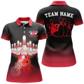 Custom Personalized Red Gradient Bowling Team Shirt Women's Polo Shirts S-5XL