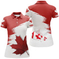 Custom Canadian Flag Maple Leaf Golf Shirt Patriotic Canada Women's Polo Shirts S-5XL