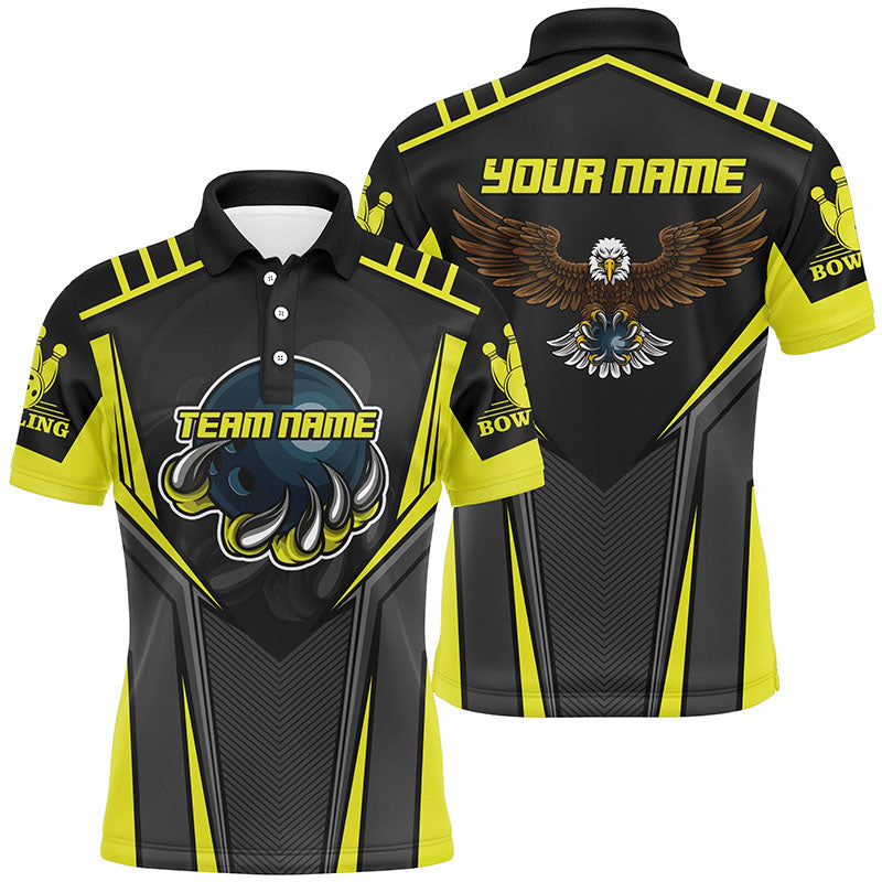 Custom name and team Bowling polo shirts for Men Eagle Men's Polo Shirt S-5XL